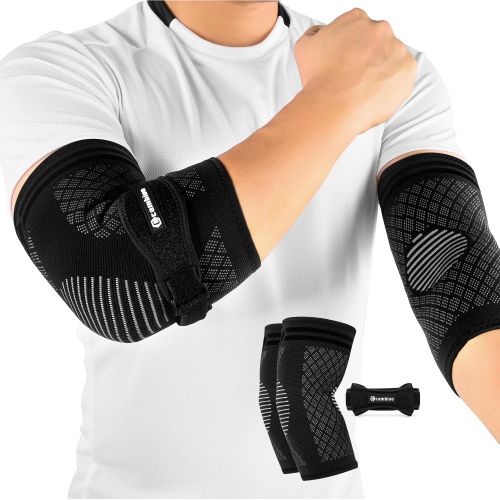 CAMBIVO Elbow Brace Set, 2Pcs Elbow Sleeves + 1 Strap