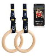 Double Circle Wood Gymnastics Rings with Quick Adjust Straps